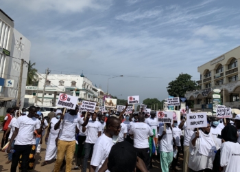 "Highlights of the #Neveragain March . Together we can win this fight to end #impunity in the #Gambia" . Photo: Ayeshah Harun @ayeshahHaru Twitter