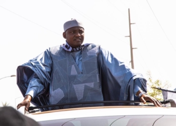 Gambia President Adama Barrow after presenting his nomination papers to the Independent Electoral Commission on Thursday, 4th November 2021 ahead of the Dec 4th elections. Photo: President Barrow @BarrowPresident Twitter